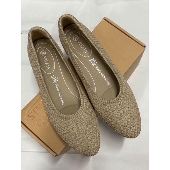 VIVAIA Pointed-Toe Flats Knit Comfortable Everyday Shoes Beige EU/38.5 US/7.5‎ - Picture 8 of 11